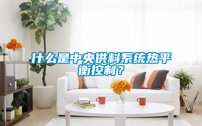 什么是中央供料系統(tǒng)熱平衡控制？