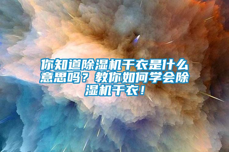 你知道除濕機干衣是什么意思嗎？教你如何學會除濕機干衣！